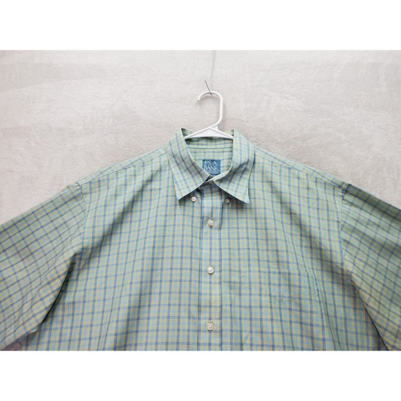 Jos. A. Bank Shirt Mens Large Multi Plaid Cotton Stays Cool Collared Button Down - Picture 4 of 9
